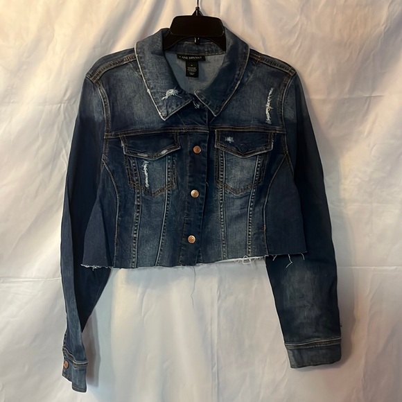 COPY - Lane Bryant Distressed Denim Jacket 18 - Picture 1 of 6